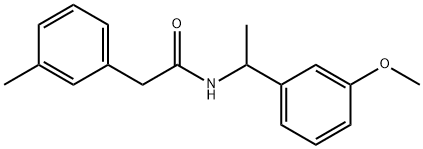 N-[1-(3-methoxyphenyl)ethyl]-2-(3-methylphenyl)acetamide Struktur