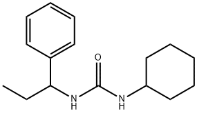 1-cyclohexyl-3-(1-phenylpropyl)urea Struktur