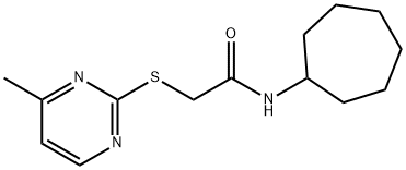 N-cycloheptyl-2-(4-methylpyrimidin-2-yl)sulfanylacetamide Struktur