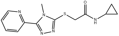 N-cyclopropyl-2-[(4-methyl-5-pyridin-2-yl-1,2,4-triazol-3-yl)sulfanyl]acetamide Struktur