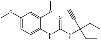 1-(2,4-dimethoxyphenyl)-3-(3-ethylpent-1-yn-3-yl)urea Struktur