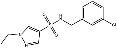 N-[(3-chlorophenyl)methyl]-1-ethylpyrazole-4-sulfonamide Struktur