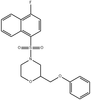 4-(4-fluoronaphthalen-1-yl)sulfonyl-2-(phenoxymethyl)morpholine Struktur