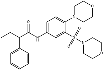 N-(4-morpholin-4-yl-3-morpholin-4-ylsulfonylphenyl)-2-phenylbutanamide Struktur