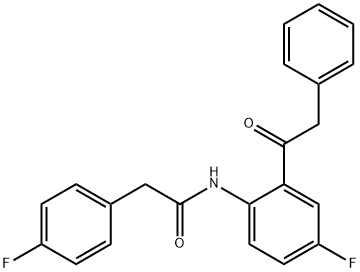 2-(4-fluorophenyl)-N-[4-fluoro-2-(2-phenylacetyl)phenyl]acetamide Struktur