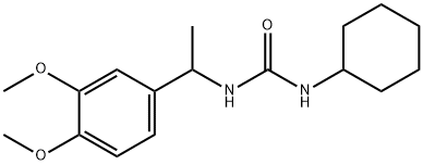 1-cyclohexyl-3-[1-(3,4-dimethoxyphenyl)ethyl]urea Struktur