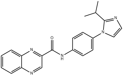 N-[4-(2-propan-2-ylimidazol-1-yl)phenyl]quinoxaline-2-carboxamide Struktur