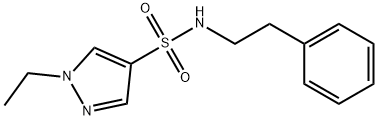 1-ethyl-N-(2-phenylethyl)pyrazole-4-sulfonamide Struktur