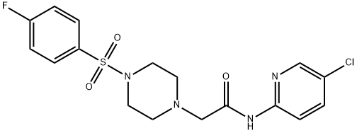 N-(5-chloropyridin-2-yl)-2-[4-(4-fluorophenyl)sulfonylpiperazin-1-yl]acetamide Struktur