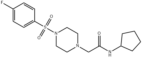 N-cyclopentyl-2-[4-(4-fluorophenyl)sulfonylpiperazin-1-yl]acetamide Struktur