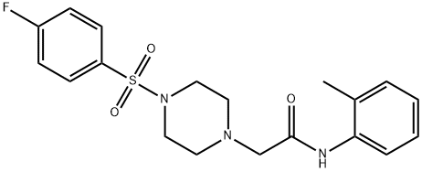 2-[4-(4-fluorophenyl)sulfonylpiperazin-1-yl]-N-(2-methylphenyl)acetamide Struktur