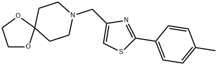 8-[[2-(4-methylphenyl)-1,3-thiazol-4-yl]methyl]-1,4-dioxa-8-azaspiro[4.5]decane Struktur