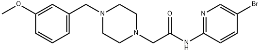 N-(5-bromopyridin-2-yl)-2-[4-[(3-methoxyphenyl)methyl]piperazin-1-yl]acetamide Struktur