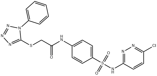 N-[4-[(6-chloropyridazin-3-yl)sulfamoyl]phenyl]-2-(1-phenyltetrazol-5-yl)sulfanylacetamide Struktur