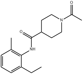 1-acetyl-N-(2-ethyl-6-methylphenyl)piperidine-4-carboxamide Struktur