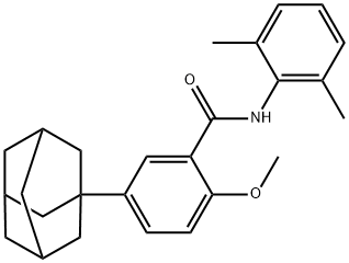 5-(1-adamantyl)-N-(2,6-dimethylphenyl)-2-methoxybenzamide Struktur