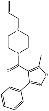 (5-methyl-3-phenyl-1,2-oxazol-4-yl)-(4-prop-2-enylpiperazin-1-yl)methanone Struktur