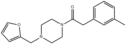 1-[4-(furan-2-ylmethyl)piperazin-1-yl]-2-(3-methylphenyl)ethanone Struktur