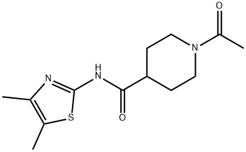 1-acetyl-N-(4,5-dimethyl-1,3-thiazol-2-yl)piperidine-4-carboxamide Struktur