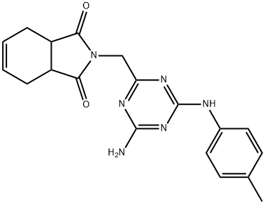 2-[[4-amino-6-(4-methylanilino)-1,3,5-triazin-2-yl]methyl]-3a,4,7,7a-tetrahydroisoindole-1,3-dione Struktur