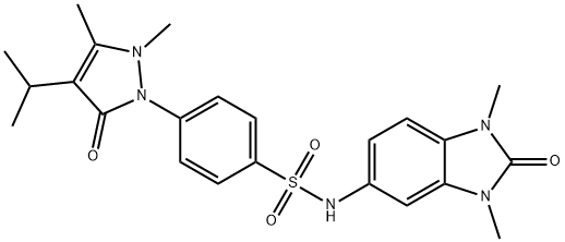 N-(1,3-dimethyl-2-oxobenzimidazol-5-yl)-4-(2,3-dimethyl-5-oxo-4-propan-2-ylpyrazol-1-yl)benzenesulfonamide Struktur