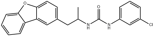 1-(3-chlorophenyl)-3-(1-dibenzofuran-2-ylpropan-2-yl)urea Struktur