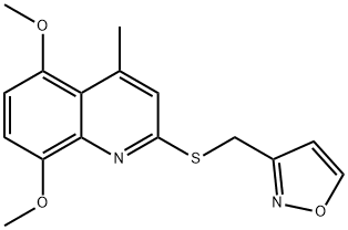 3-[(5,8-dimethoxy-4-methylquinolin-2-yl)sulfanylmethyl]-1,2-oxazole Struktur