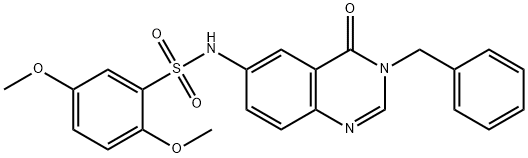 N-(3-benzyl-4-oxoquinazolin-6-yl)-2,5-dimethoxybenzenesulfonamide Struktur