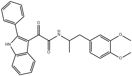 N-[1-(3,4-dimethoxyphenyl)propan-2-yl]-2-oxo-2-(2-phenyl-1H-indol-3-yl)acetamide Struktur