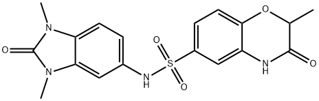 N-(1,3-dimethyl-2-oxobenzimidazol-5-yl)-2-methyl-3-oxo-4H-1,4-benzoxazine-6-sulfonamide Struktur