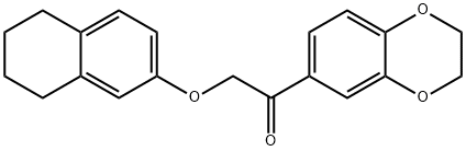 1-(2,3-dihydro-1,4-benzodioxin-6-yl)-2-(5,6,7,8-tetrahydronaphthalen-2-yloxy)ethanone Struktur