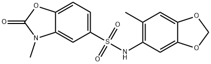 3-methyl-N-(6-methyl-1,3-benzodioxol-5-yl)-2-oxo-1,3-benzoxazole-5-sulfonamide Struktur