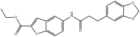 ethyl 5-[3-(1,3-benzodioxol-5-yl)propanoylamino]-1-benzothiophene-2-carboxylate Struktur