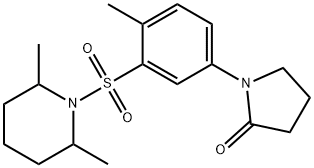 1-[3-(2,6-dimethylpiperidin-1-yl)sulfonyl-4-methylphenyl]pyrrolidin-2-one Struktur