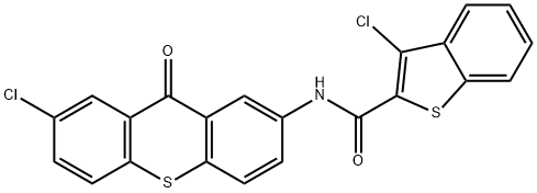 3-chloro-N-(7-chloro-9-oxothioxanthen-2-yl)-1-benzothiophene-2-carboxamide Struktur