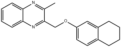 2-methyl-3-(5,6,7,8-tetrahydronaphthalen-2-yloxymethyl)quinoxaline Struktur