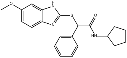 N-cyclopentyl-2-[(6-methoxy-1H-benzimidazol-2-yl)sulfanyl]-2-phenylacetamide Struktur