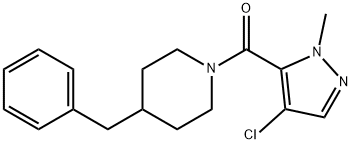 (4-benzylpiperidin-1-yl)-(4-chloro-2-methylpyrazol-3-yl)methanone Struktur