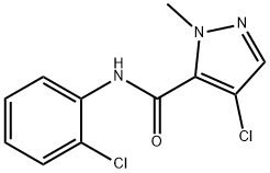 4-chloro-N-(2-chlorophenyl)-2-methylpyrazole-3-carboxamide Struktur