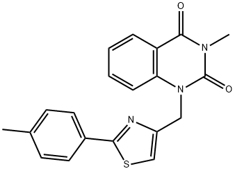 3-methyl-1-[[2-(4-methylphenyl)-1,3-thiazol-4-yl]methyl]quinazoline-2,4-dione Struktur