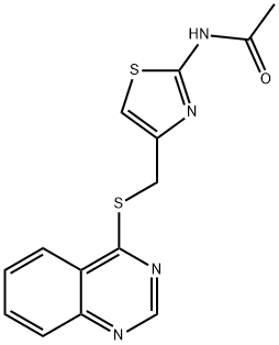 N-[4-(quinazolin-4-ylsulfanylmethyl)-1,3-thiazol-2-yl]acetamide Struktur