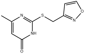 6-methyl-2-(1,2-oxazol-3-ylmethylsulfanyl)-1H-pyrimidin-4-one Struktur