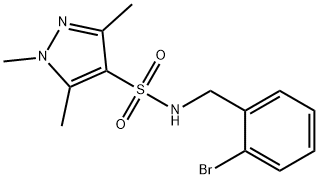 N-[(2-bromophenyl)methyl]-1,3,5-trimethylpyrazole-4-sulfonamide Struktur