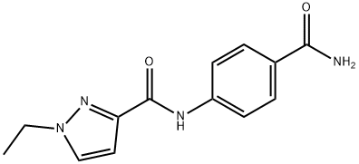 N-(4-carbamoylphenyl)-1-ethylpyrazole-3-carboxamide Struktur