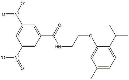 N-[2-(5-methyl-2-propan-2-ylphenoxy)ethyl]-3,5-dinitrobenzamide Struktur