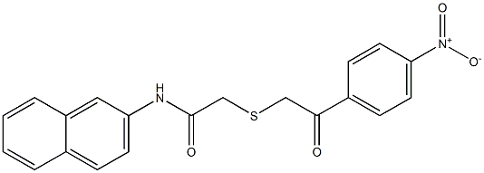 N-naphthalen-2-yl-2-[2-(4-nitrophenyl)-2-oxoethyl]sulfanylacetamide Struktur