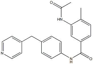 3-acetamido-4-methyl-N-[4-(pyridin-4-ylmethyl)phenyl]benzamide Struktur