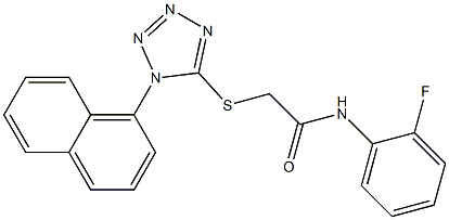 N-(2-fluorophenyl)-2-(1-naphthalen-1-yltetrazol-5-yl)sulfanylacetamide Struktur