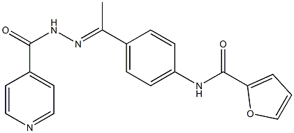 N-[(E)-1-[4-(furan-2-carbonylamino)phenyl]ethylideneamino]pyridine-4-carboxamide Struktur