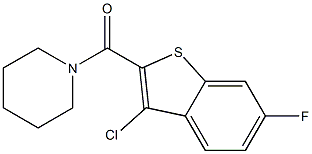 (3-chloro-6-fluoro-1-benzothiophen-2-yl)-piperidin-1-ylmethanone Struktur